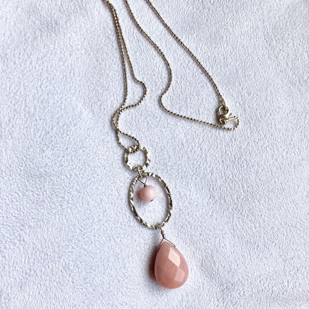 NWOT-Sterling silver long necklace with stone